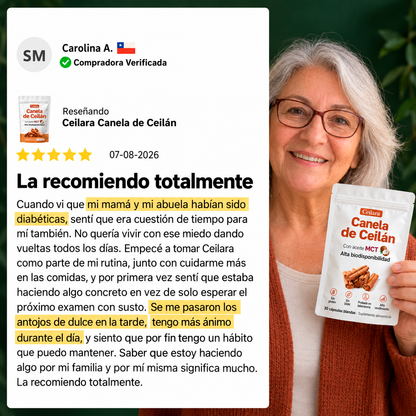 Canela de Ceilán 7.200 mg equivalentes con Aceite MCT